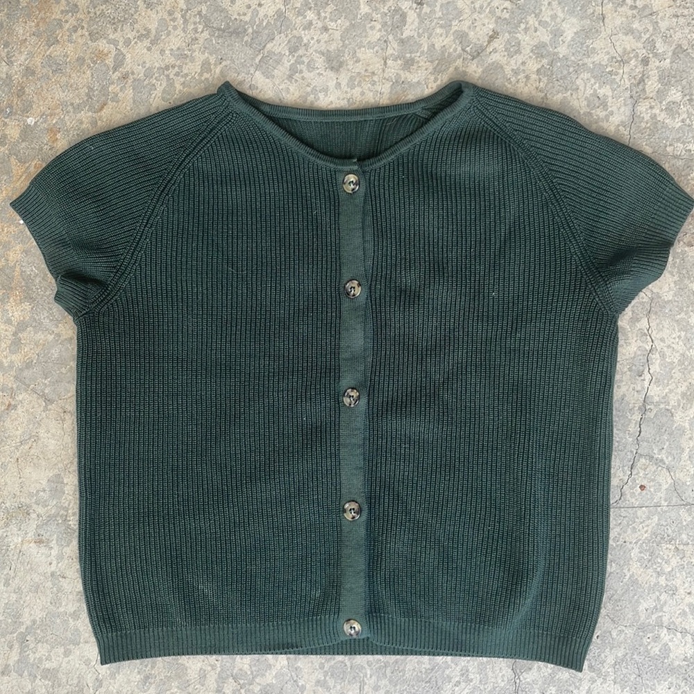 COTTON RAGLAN SHORT SLEEVE CROPPED SWEATER - LOS ANGELES APPAREL